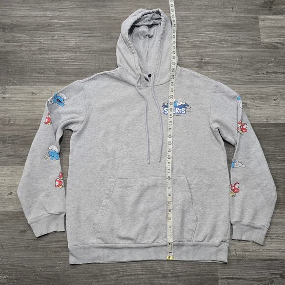 The Smurfs Smurftastic Gray Hooded Sweater Kangaroo Hoodie - Picture 7 of 8